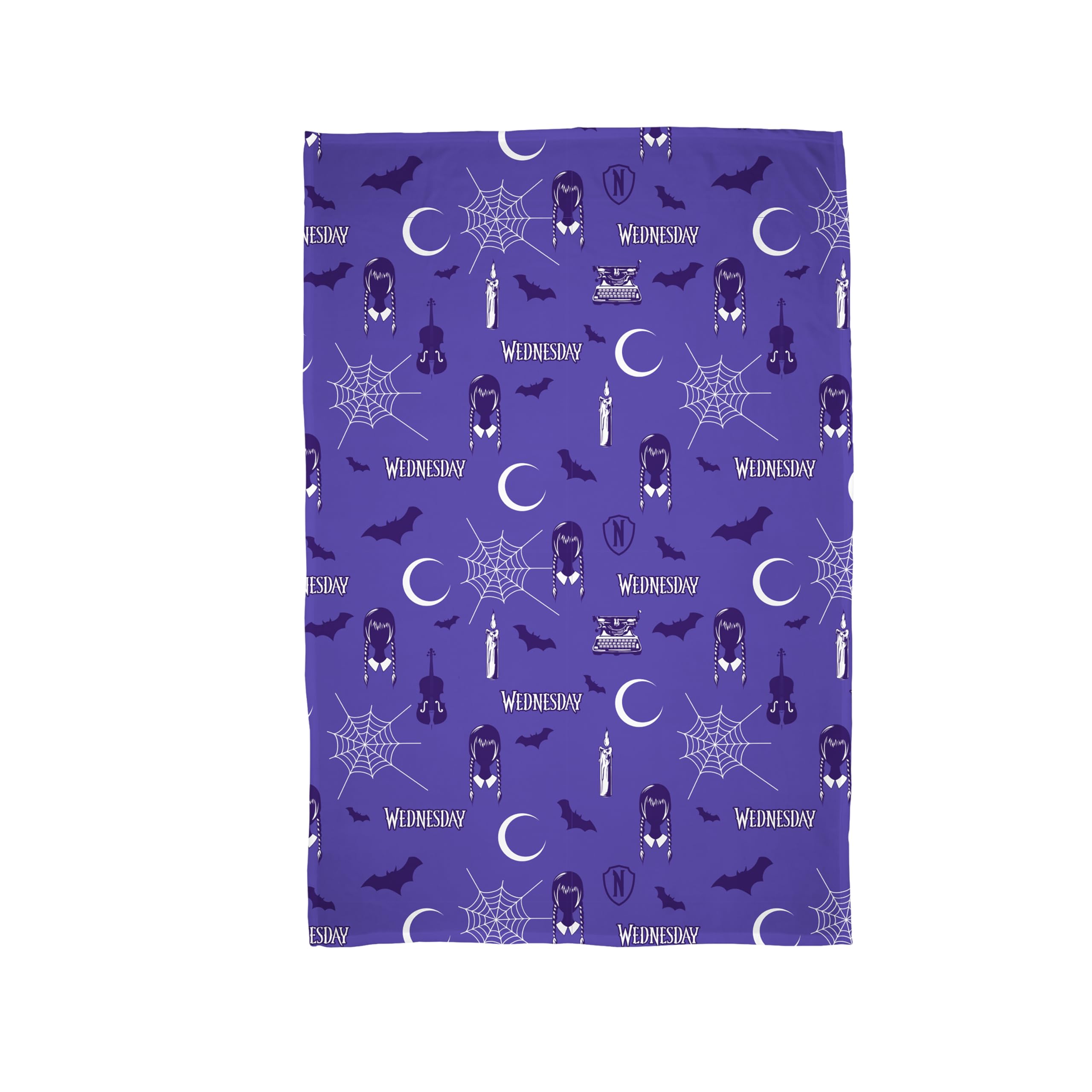Wednesday Officially Licensed Fleece Blanket | Destined Design Super Soft Warm Throw | Perfect For Teen Bedrooms, Camping & Sleepovers | Size 100 x 150cm | Purple