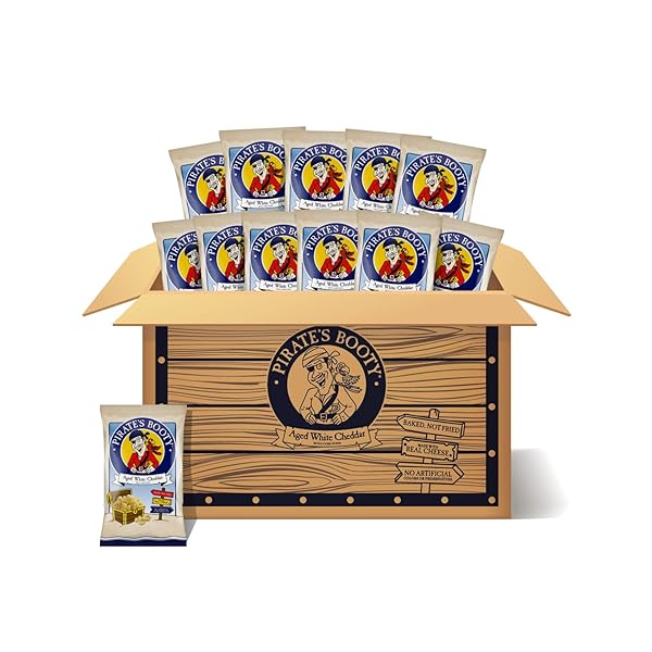 PIRATE’S BOOTY AGED WHITE CHEDDAR CHEESE PUFFS, GLUTEN-FREE, KIDS SNACKS, 1OZ (12CT)