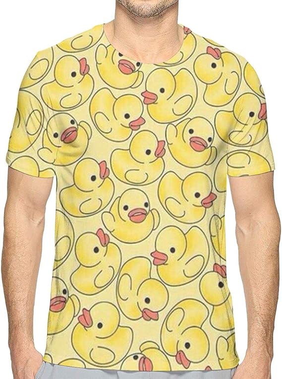 Amazon Co Jp かわいい黄色いアヒル Tシャツ メンズ 半袖 夏 薄手 吸汗速乾 汗染み防止 快適な おもしろ おしゃれ 服 ファッション小物