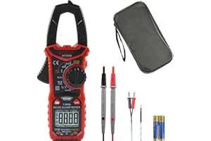 MAYILON HT206D Clamp Meter, T-RMS Multimeter AC/DC Current Voltage Tester 6000 Counts 600A Current Auto Range Voltmeter with Temperature NCV LPF Frequency Resistance Capacitance Diode Test etc.