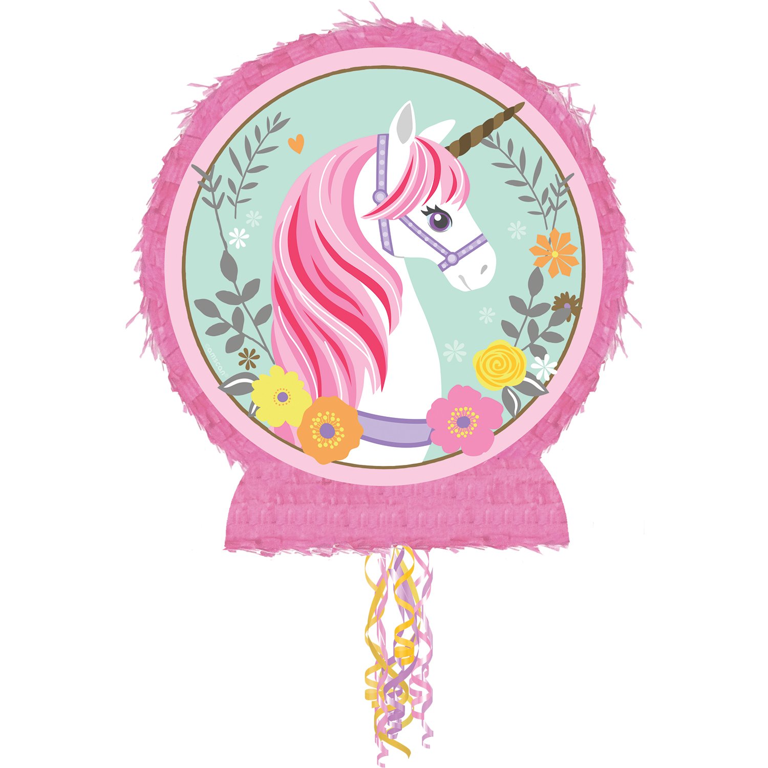 Amscan P19732 - Magical Unicorn Pull String Pinata - 46cm