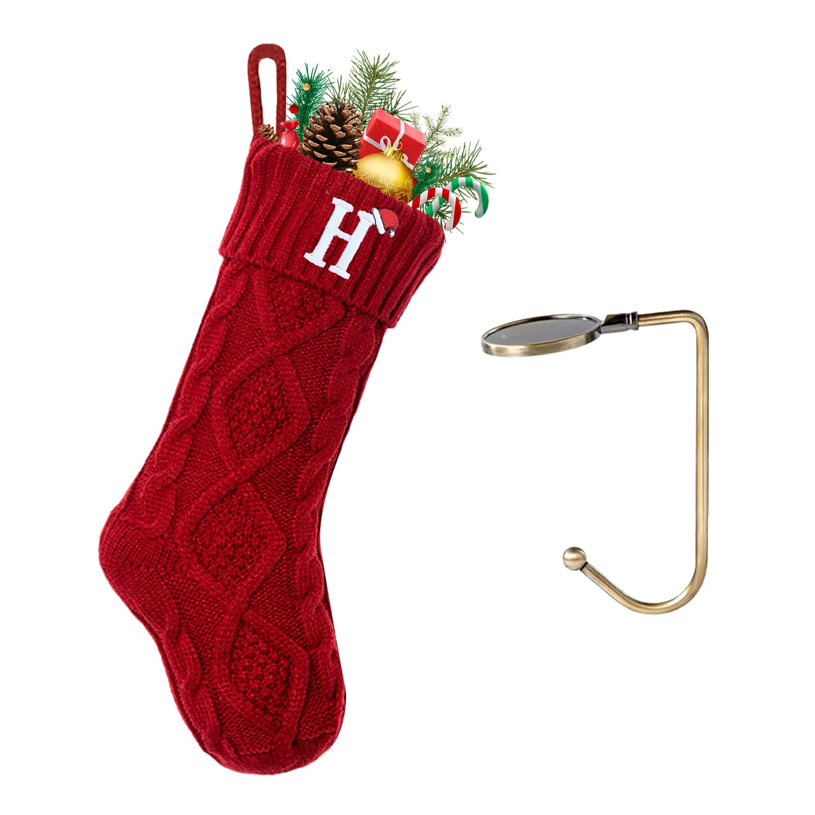 VRFASHION Christmas Stockings with Initials, Letter