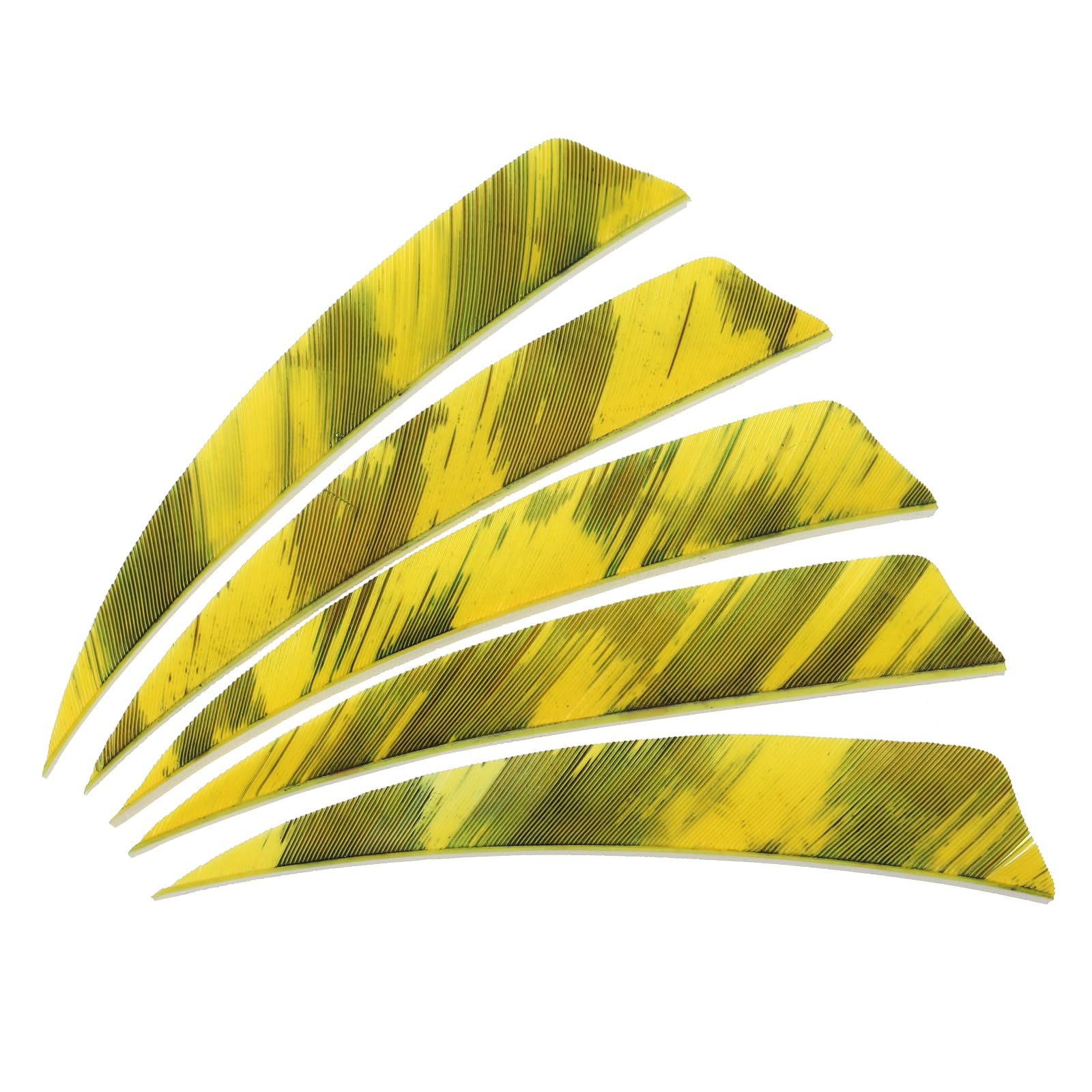 PATIKIL Shield Cut Vanes, 20 Pack 4 Inch Archery Arrow Fletch Turkey Feather Fletch Right Wing Fletching for DIY Target Shooting, Yellow