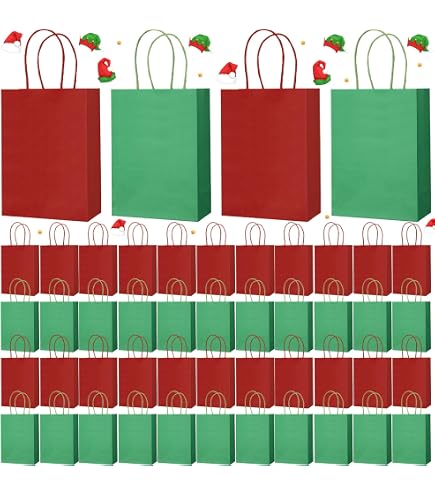 Taupphoo Red & Green Gift Bags - Decorative Party Favor Bags For Holidays & Celebrations - View #5
