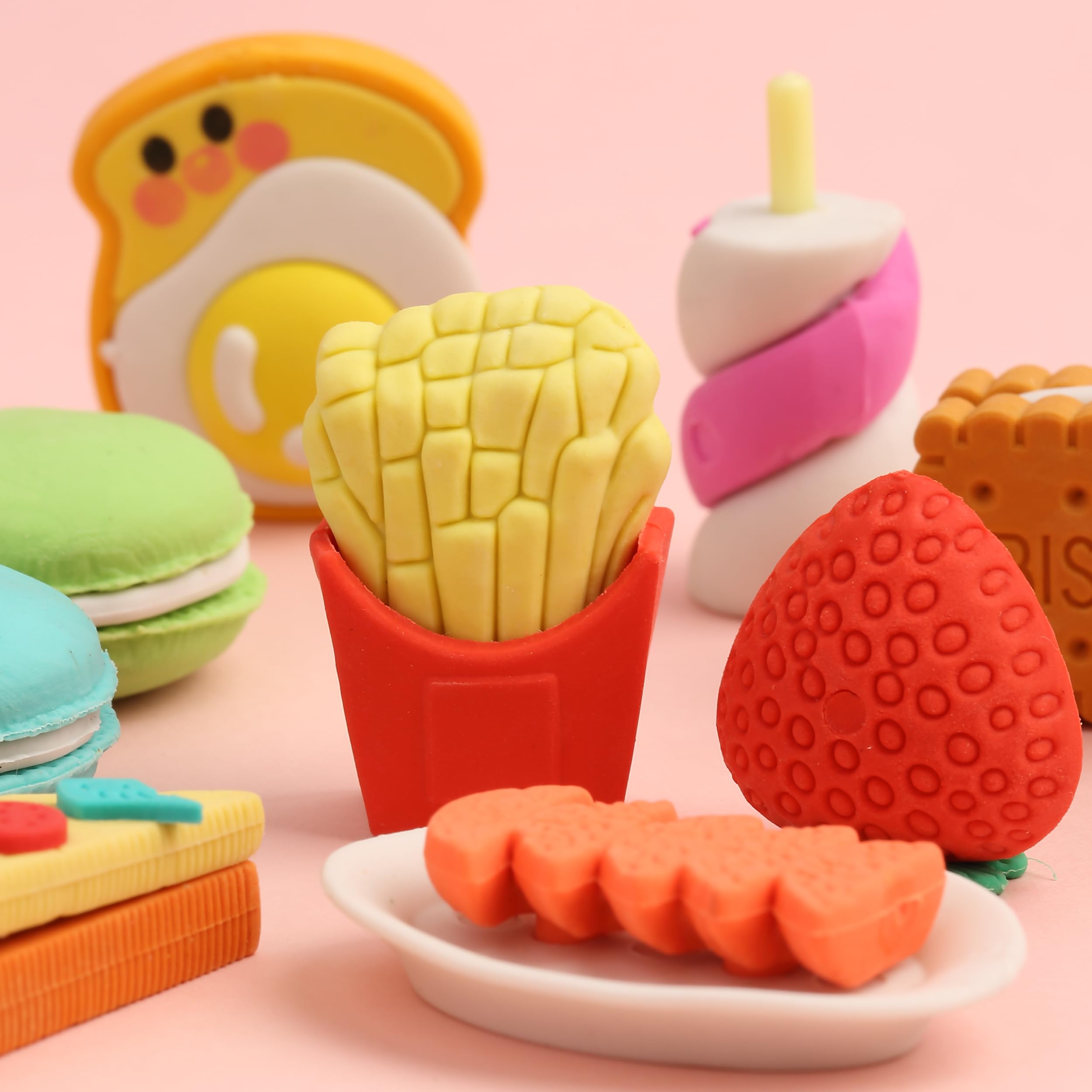 Mr. Pen- Food Erasers, 30Pcs, Take Apart Erasers, Fun Eraser for Kids, Food Eraser for Kids