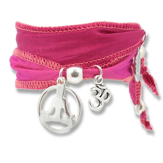 Anisch de la Cara Damen Armband Shiny Pink - Yoga Soul Symbolarmband aus indischen Saris Yoga Soul - ArtNr. 2220-d