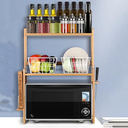 WENZHE Estante De Cocina Estanterías De Microondas Madera ...