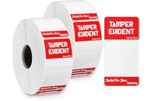 Noveread 2000 Tamper Evident Stickers 2" x 4" Thermal Printer Sticker Paper Seal Tamper Proof Stickers for Drivers Safety Seal Writable Delivery Label (Red)
