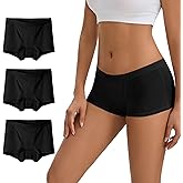 OEIOEI Women's Boyshorts Underwear Moisture Wicking Boxer Briefs Bamboo Viscose Soft Stretch Panties 3 Pack