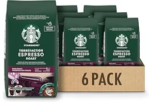 Starbucks Espresso Roast Ground Coffee 340 Grams (pack of 6), Espresso Dark Roast, 6 Count