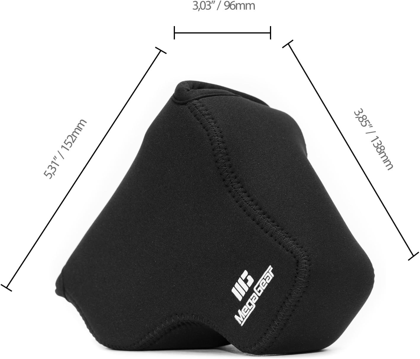 MegaGear MG452 Ultra Light Neoprene Case with Carabiner for Canon PowerShot SX60 HS Camera - Black - Image 3