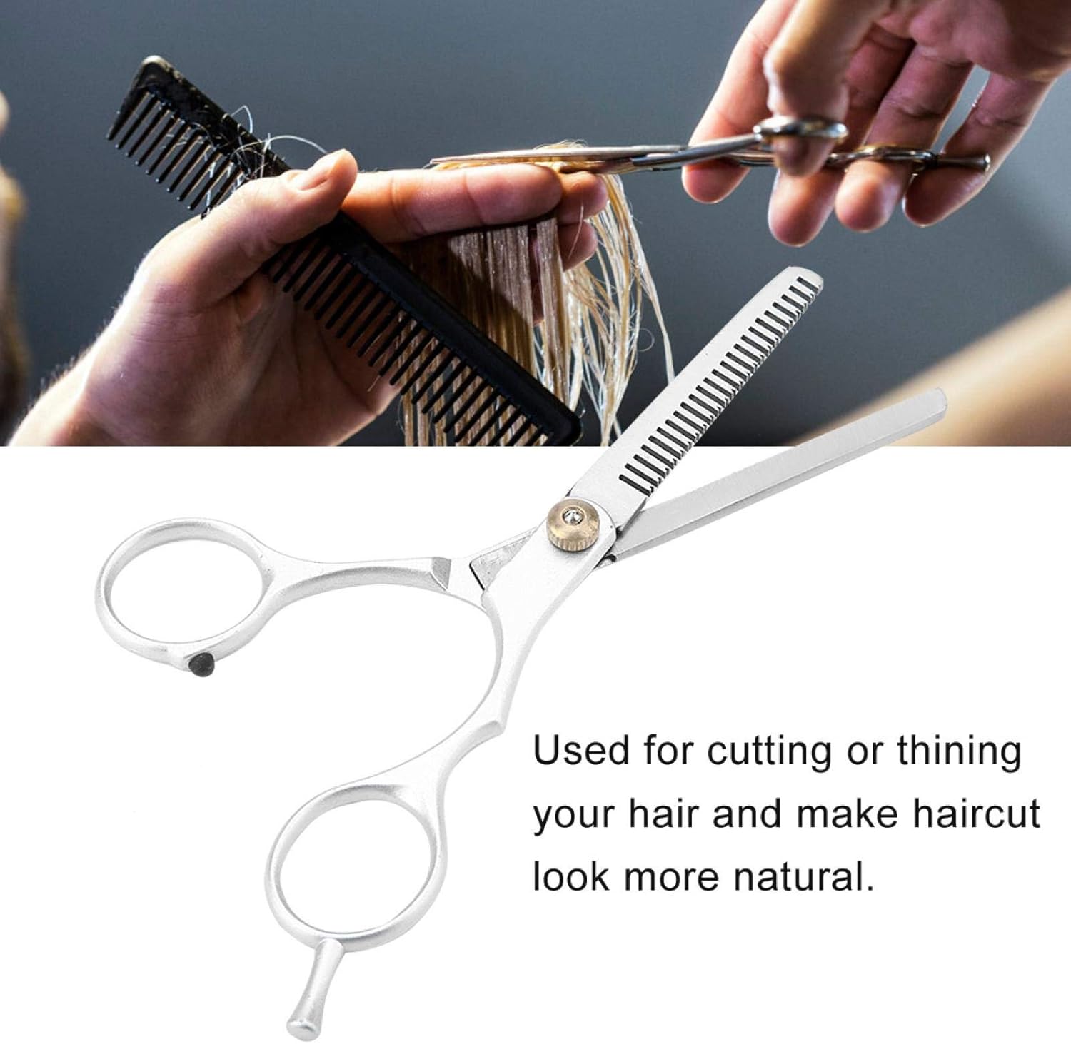 Barber Shears,Akozon Professional Stainless Steel Hair Cutting Thining Scissors Set Salon Barber Hairdressing Shear for Salon Home Shear Sets(Dental Scissors) - Image 4