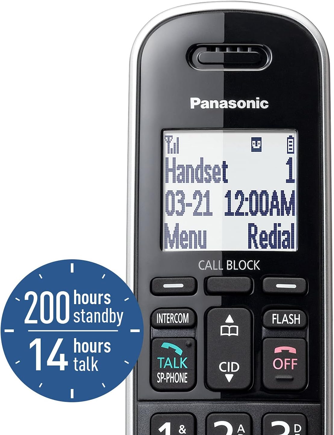 Panasonic Expandable Corded/Cordless Phone System with Answering Machine and One Touch Call Blocking – 2 Handsets - KX-TGB852B (Black) : Office Products