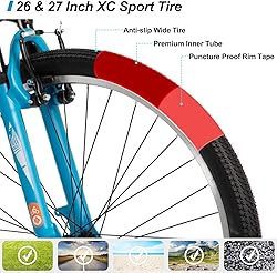 Hiland Women 26 Inch Mountain Bike, Mens and Womens