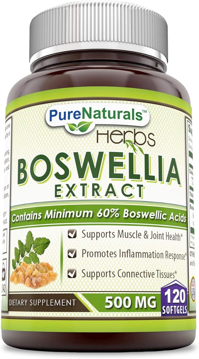 Pure Naturals Boswellia Extract 500 Mg 120 Softgels Supports Muscle