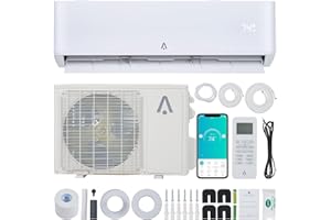 EUKER 9000 BTU Mini Split Air Conditioner, 23 SEER2 Mini Split AC/Heating System, Inverter Ductless Air Conditioner w/Alexa,Pre-Charged & 16.4ft Installation Kits, 230V AC Unit Cools Room up to 450 Sq. Ft