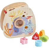HABA Underwater World Wooden Toys Shape Sorter: Montessori Toys for 2 Year Old, Sensory Sorting Box with Sea Creature Blocks for Toddlers 18 Months+