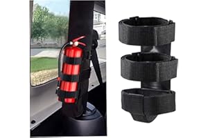 Fire Extinguisher Mount for Roll Bars - Adjustable, Secure, Easy 1 Min. Install with No Tools - for JK JKU JL TJ CJ - Stainle