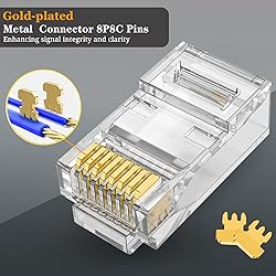 AOWIZ RJ45 Cat5 Cat6 Connector Pass Through RJ45