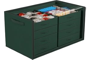Dicasser Christmas Ornament Storage with 8 Tray Adjustable Dividers - Fits 128 Holiday 3 inches Ornaments, 72 Holiday 4 inches Ornaments,32 Holiday 6 inches Ornaments Ornament,Green