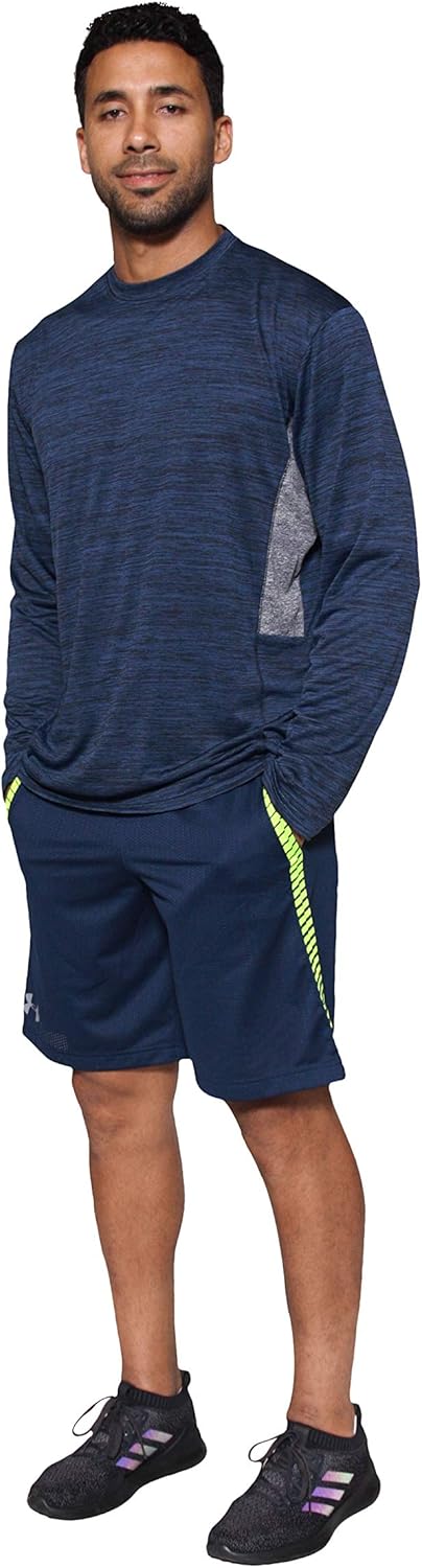 4 Pack: Men's Dry-Fit Moisture Wicking Performance Long Sleeve T-Shirt, UV Sun Protection Outdoor Active Athletic Crew Top at  Men’s Clothing store