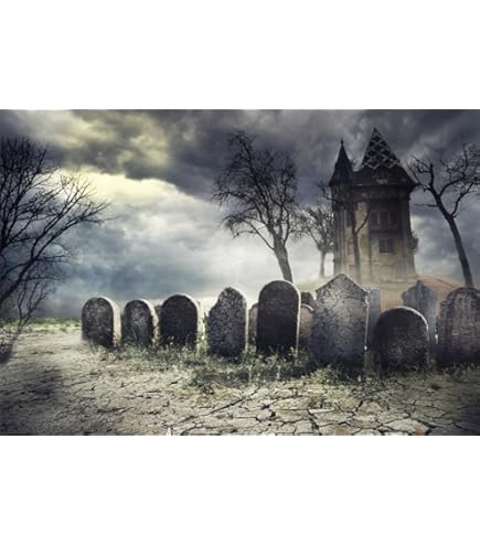 Aazon.co : AOFOTO 10x8ft Halloween Photography Backdrop Ceetary Full - View #7