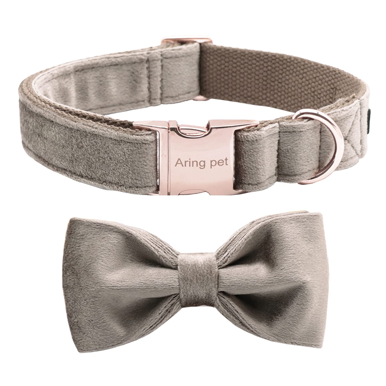 ARING PET Velvet Dog Collar-Velvet Bowtie Dog Collars, Soft&Comfortable Adjustable Velvet Collars Gifts with Bow for Small Medium Large and Girl Boy Dogs