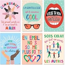 Affiches De Croissance Positives Françaises - Lot De 22 Cartes (30,2x17 Cm) Pour Décoration Chambre Ou Salle De Classe - 2