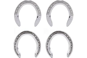 HAOFY 4pcs Horseshoe Kit, Aluminum Alloy Horse Shoes Light Weight Practical Horse Riding Accessory for Horse Racing Racecourse(Number 5)