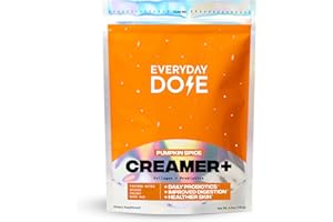 Everyday Dose Pumpkin Spice Creamer with Collagen & Probiotics – Pumpkin Spice Coffee Creamer for Gut Health, Energy, Mental Clarity, Immune Support, Skin & Nails – Gluten Free, Soy Free, 14 Servings