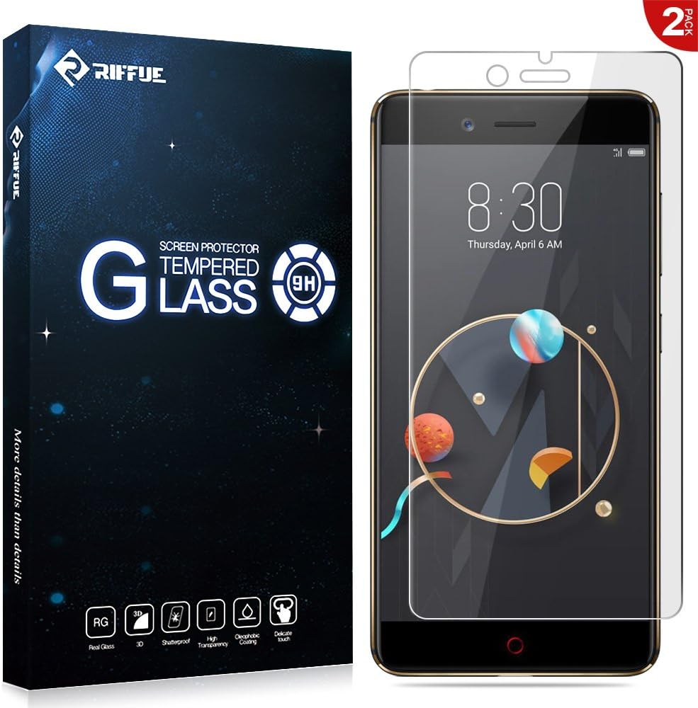 RIFFUE Nubia Z17 Mini Screen Protector, Crystal Clear 9H Tempered Glass 3D Touch Compatible Film for ZTE Nubia Z17 Mini [2 Pack]