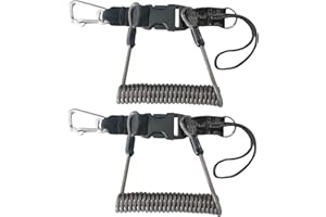 EEBBL Scuba Diving Lanyard, Heavy Duty Diving Lanyard with Clip, Stainless Steel Spring Coiled Lanyard