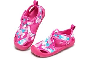 STQ Boys Girls Water Shoes Quick-Dry Slip on Beach Swim Pool Sandals(Toddler/Little Kid)