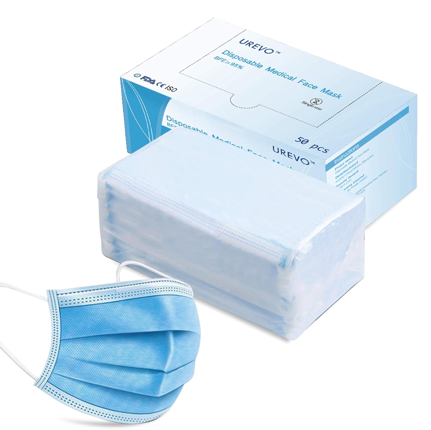 Download Urevo Mask 3ply Disposable Face Masks Pack Melt Blown Mask Bacterialfiltration Effiency Bfe 95 Particle Filtration Effiency Pee 93 6 Ce Iso Sitra Certified Blue Pack Of 50 Amazon In Health Personal Care PSD Mockup Templates