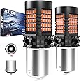 NATGIC Amber 1156 P21W LED Bulb Yellow Canbus Error Free Turn Signal Light BA15S Led Built-in Resistor No Hyper Flash No Error For Blinker Light Indicator Light Side Marker Light 2000Lm 21W(Pack Of 2)