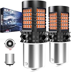 NATGIC Amber 1156 P21W LED Bulb Yellow Canbus Error