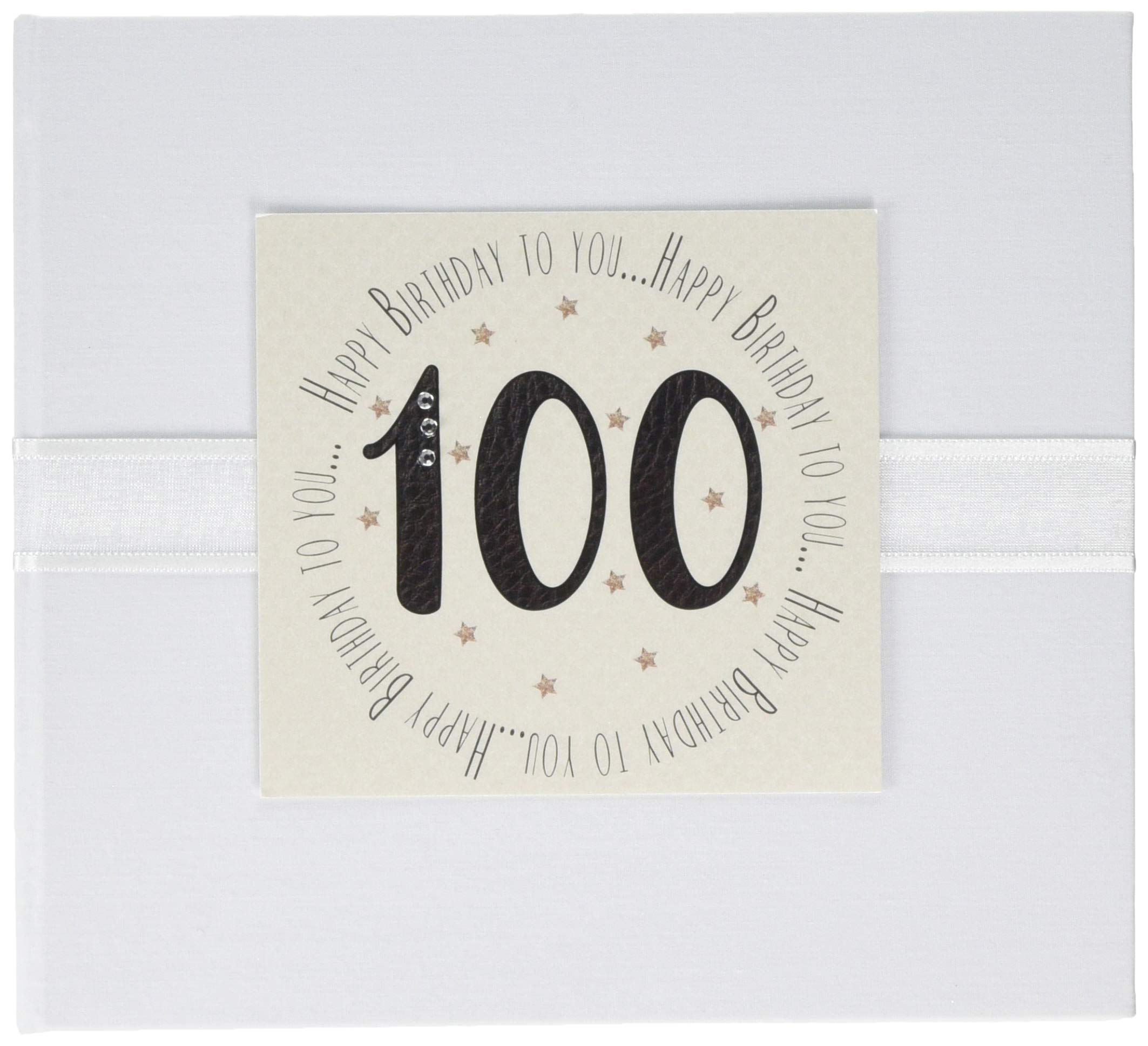 White Cotton Cards ‘Happy Birthday to You, 100' Guest Book (MTGA18G)