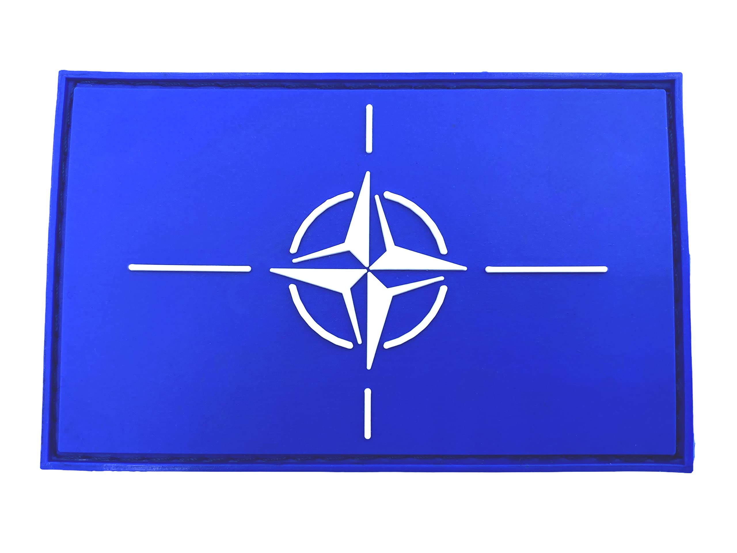NATO Flag Tactical Airsoft Paintball PVC Morale Patch (Blue)