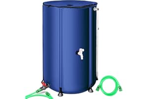 MATALDE Rain Barrel Water Collection System 100 Gallon - Collapsible Portable Water Storage Tank,Rainwater Collect System Downspout, Water Catcher Container with Filter Two Spigots and Overflow Kit