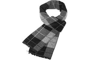 Prupoky Mens Cashmere Winter Scarf Soft Warm Wool Scarves Plaid Tassel Scarf for Men
