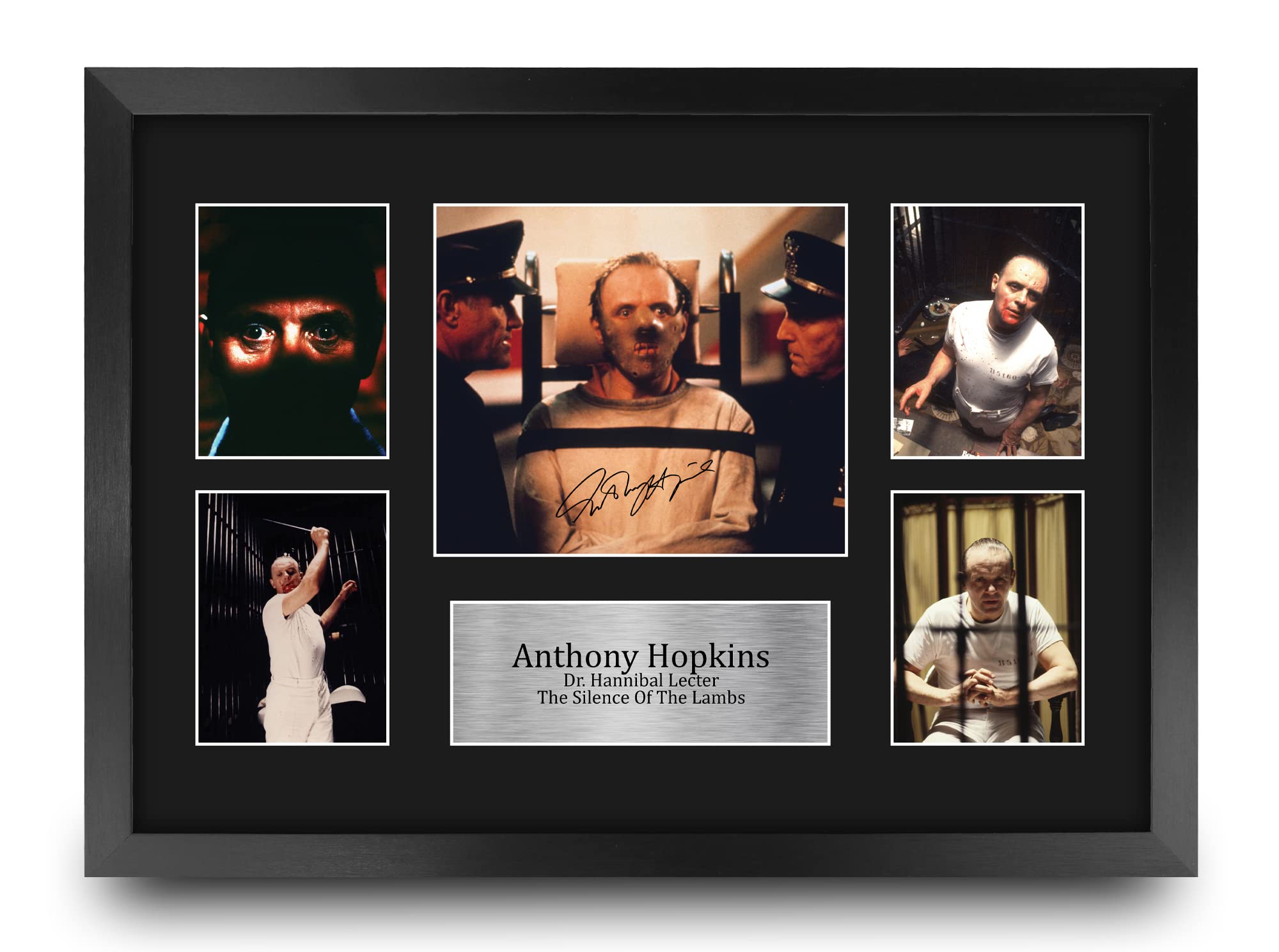 HWC Trading FR A3 Anthony Hopkins Silence of the Lambs Hannibal Lecter Gifts Printed Signed Autograph Picture for Movie Memorabilia Fans - A3 Framed
