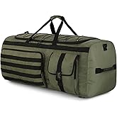Gonex 130L Extra Large Duffel Bag for Men, Heavy Duty 3 in 1 Convertible Carry Travel Duffle, with Shoe Compartment, Tactical Loops, Sports Gear Bag for Family Trips (Army Green)