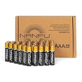 NANFU High Performance AAA Alkaline Batteries (48 Count), Ultra Power, Long Lasting for Household Devices …