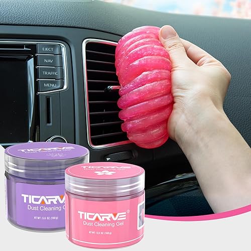 Purple Car Cleaning Gel Putty - Reusable Dust Remover For Car Vents, Dashboards & Hard-to-Reach Areas
