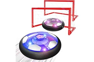 ANCESFUN Kids Toys Hover Soccer Ball Set, Two Rechargeable Soccer Balls with LED Lights and Safe Foam Bumper, Air Power Hover Balls with 2 Goals for 3 4 5 6 7 8-12 Years Old Boy Girl Indoor/Outdoor Games