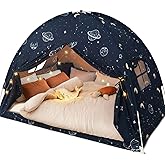 Toddler Bed Tent Full, Space Canopy Indoor for Kids Boys, Kids Bed Canopy Full Size, Galaxy Dome Playhouse Tents Floor Privacy Space on Bed Sleeping Tent for Girls Birthday Toy House Gift