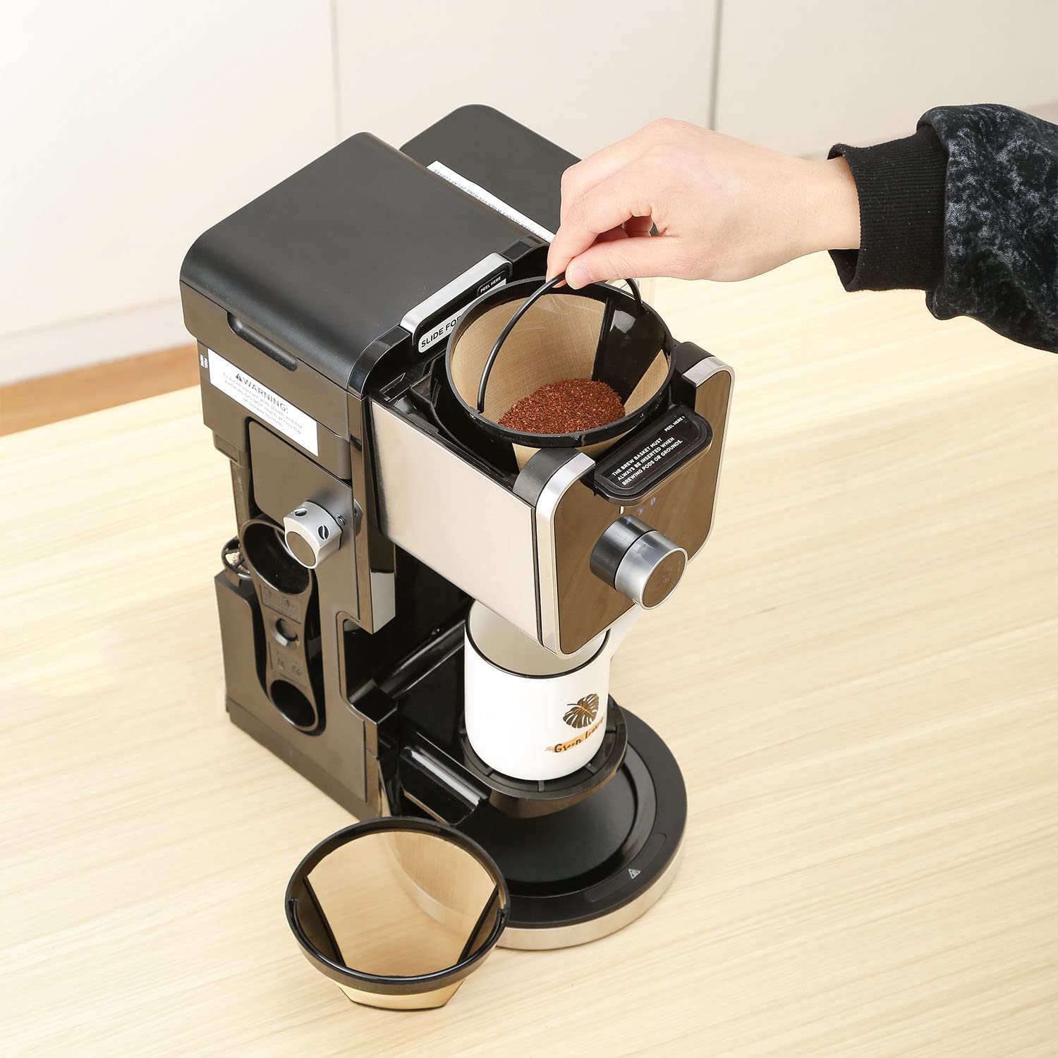 Reusable #4 Cone Coffee Filters Basket Replacement for Cuisinart Coffee Makers(2 Reusable Filters)