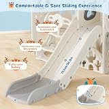 Krovtoy 6-in-1 Toddler Playground Elk Slide Swing Set Baby 1-3 Years Beige Grey view 5