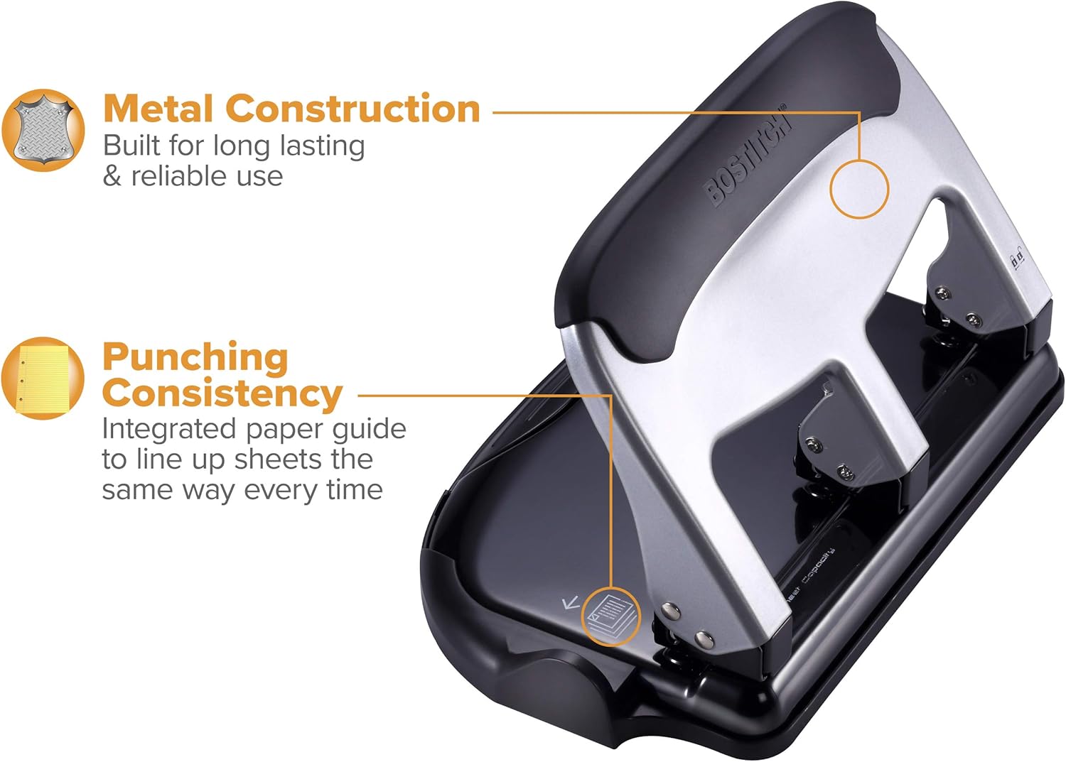 Bostitch EZ Squeeze 40 Sheet 3-Hole Punch (HP40): Office Products