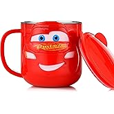 Everyday Delights Lightning McQueen Red Stainless Steel Insulated 3D Cup with Lid, 250ml